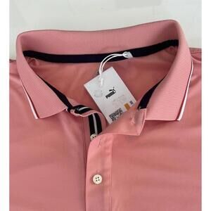 $70 Puma Mens MATTR Elevated Solid Golf Polo Pink/Rose #630059-04 Size S
